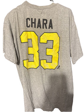Boston Bruins Zdeno Chara #33 Gray Tee Men's Sz XL